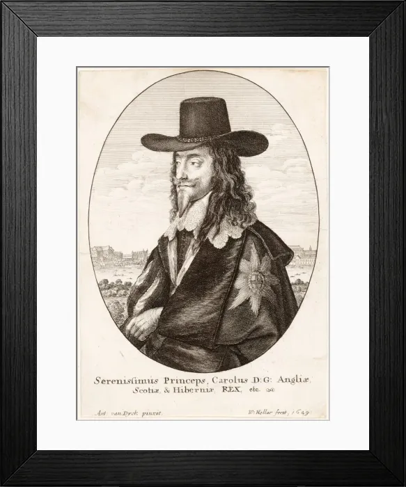 Framed Print : Portrait of Charles I, pub. 1649. Creator: Unknown Framed Print : Portrait of Charles I, pub. 1649. Creator: Unknown
