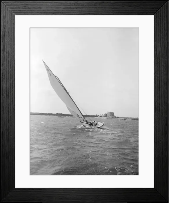 Framed Print : The 7 Metre yacht Genevia (K7) beating to windward, 1912. Creator: Kirk & Sons of Cowes Framed Print : The 7 Metre yacht Genevia (K7) beating to windward, 1912. Creator: Kirk & Sons of Cowes