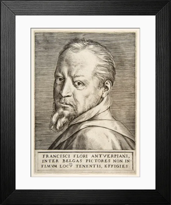 Framed Print : Portrait of Frans Floris, 16th century. Creator: Giulio Bonasone (fl. 1531 - 1576) Framed Print : Portrait of Frans Floris, 16th century. Creator: Giulio Bonasone (fl. 1531 - 1576)
