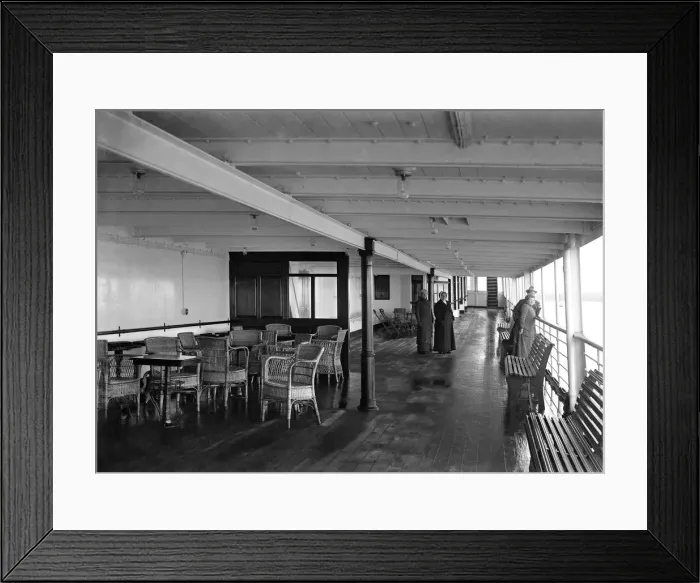 Framed Print : Promenade deck on SS Insulinde, 1914. Creator: Kirk & Sons of Cowes Framed Print : Promenade deck on SS Insulinde, 1914. Creator: Kirk & Sons of Cowes