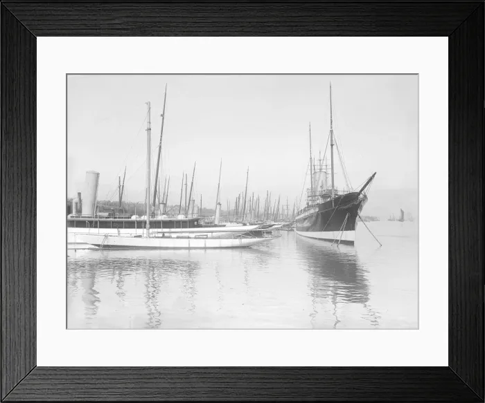 Framed Print : Yachts lying up at Cowes. Creator: Kirk & Sons of Cowes Framed Print : Yachts lying up at Cowes. Creator: Kirk & Sons of Cowes