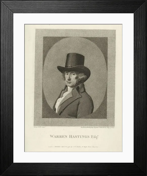 Framed Print : Portrait of Warren Hastings, Esq. pub. 1795. Creator: Unknown Framed Print : Portrait of Warren Hastings, Esq. pub. 1795. Creator: Unknown