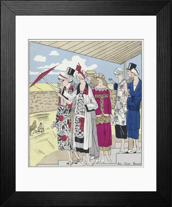 Framed Print : At the Velodrome, illustration from Art, Gout, Beaute, pub. 1924. Creator: French School Framed Print : At the Velodrome, illustration from Art, Gout, Beaute, pub. 1924. Creator: French School