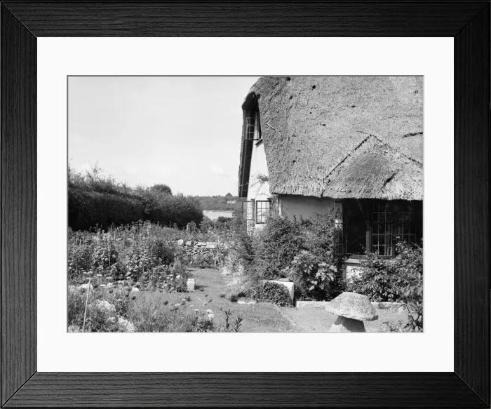 Framed Print : Thatched cottage and garden, c1935. Creator: Kirk & Sons of Cowes Framed Print : Thatched cottage and garden, c1935. Creator: Kirk & Sons of Cowes