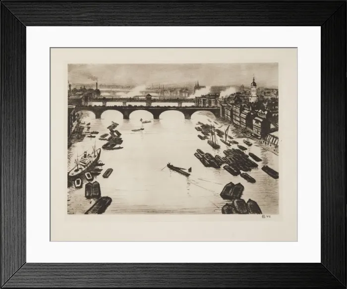 Framed Print : London Bridges, pub. 1924. Creator: Christopher Richard Wynne Nevinson (1889 – Framed Print : London Bridges, pub. 1924. Creator: Christopher Richard Wynne Nevinson (1889 –