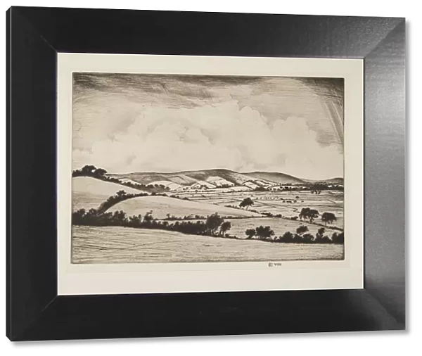 A Valley in the South Downs, pub. 1925. Creator: Christopher Richard Wynne Nevinson 