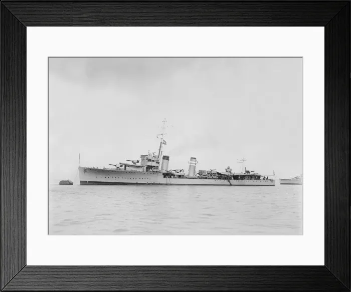 Framed Print : Unkown navel vessel, early 20th century. Creator: Kirk & Sons of Cowes Framed Print : Unkown navel vessel, early 20th century. Creator: Kirk & Sons of Cowes