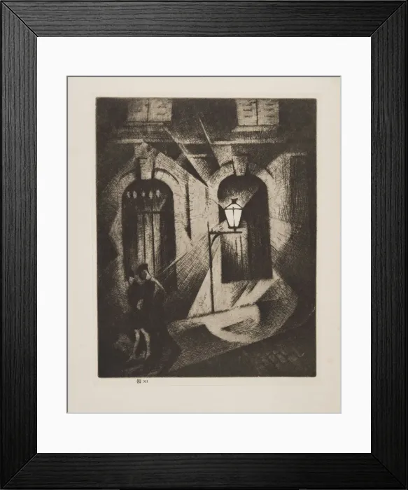 Framed Print : Sinister Paris Night, pub. 1929. Creator: Christopher Richard Wynne Nevinson 