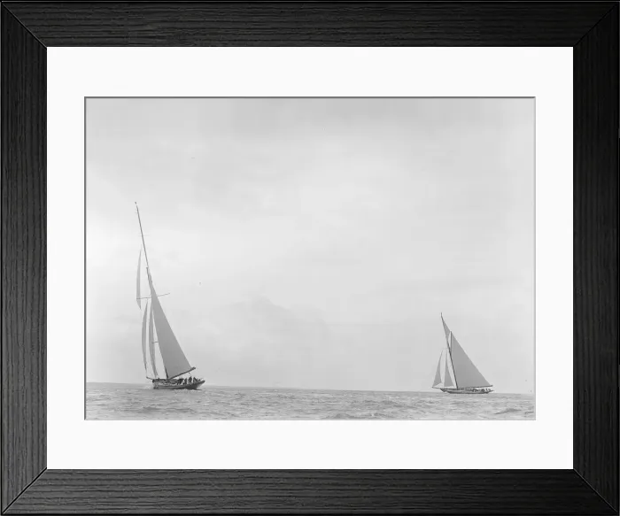 Framed Print : The 179 ton White Heather and 221 ton Britannia racing upwind, 1921. Creator Framed Print : The 179 ton White Heather and 221 ton Britannia racing upwind, 1921. Creator