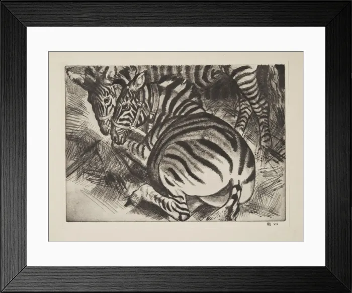 Framed Print : Zebras, pub. 1930. Creator: Laura Knight (1877 - 1970) Framed Print : Zebras, pub. 1930. Creator: Laura Knight (1877 - 1970)