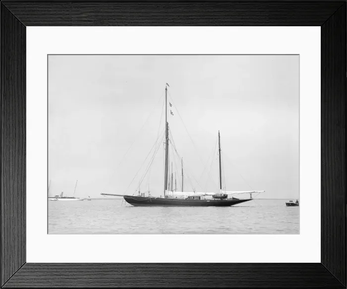 Framed Print : The ketch Valdora at anchor, 1913. Creator: Kirk & Sons of Cowes Framed Print : The ketch Valdora at anchor, 1913. Creator: Kirk & Sons of Cowes
