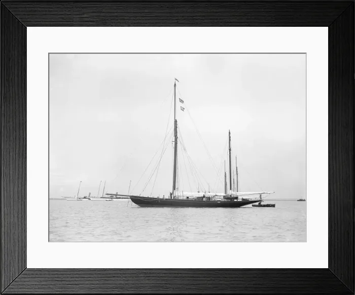Framed Print : The ketch Valdora at anchor, 1913. Creator: Kirk & Sons of Cowes Framed Print : The ketch Valdora at anchor, 1913. Creator: Kirk & Sons of Cowes