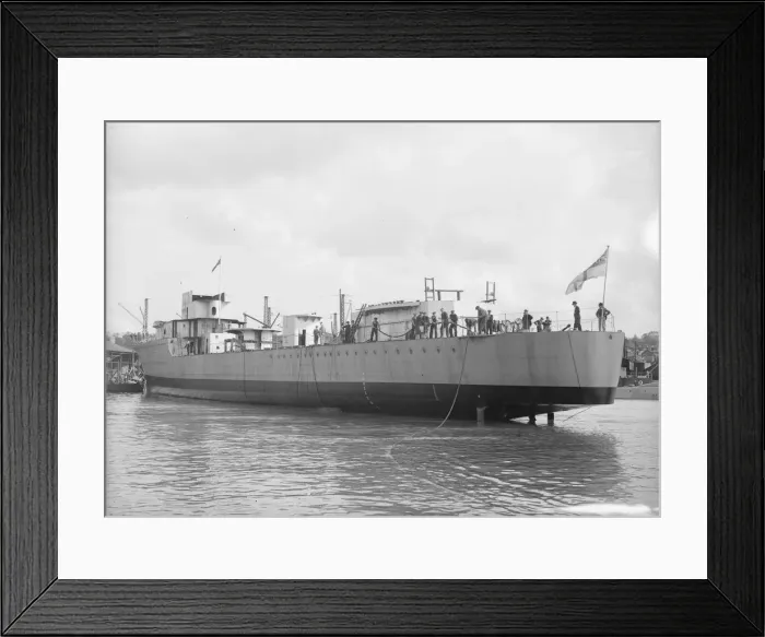 Framed Print : Launch of unknown ship at Samuel J. Whites shipyard. Creator: Kirk & Sons of Cowes Framed Print : Launch of unknown ship at Samuel J. Whites shipyard. Creator: Kirk & Sons of Cowes