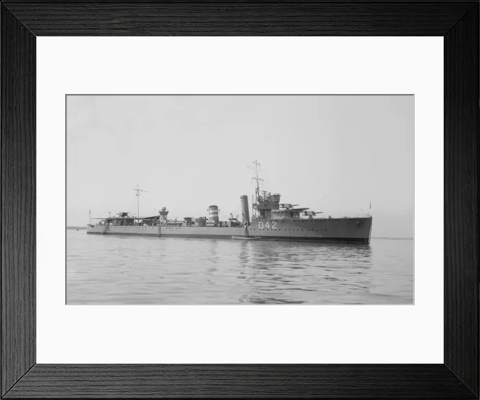 Framed Print : The destroyer HMS Windsor at anchor, 1929. Creator: Kirk & Sons of Cowes Framed Print : The destroyer HMS Windsor at anchor, 1929. Creator: Kirk & Sons of Cowes