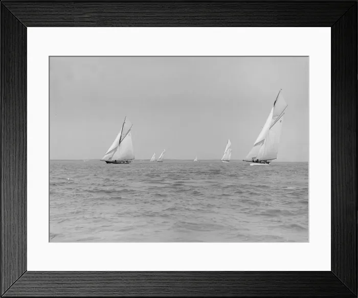 Framed Print : Group of cruisers sailing close-hauled, 1913. Creator: Kirk & Sons of Cowes Framed Print : Group of cruisers sailing close-hauled, 1913. Creator: Kirk & Sons of Cowes