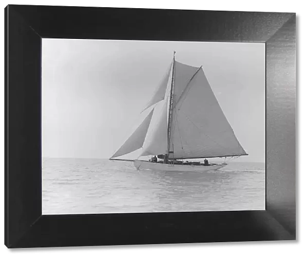 Unknown cutter under sail, 1913. Creator: Kirk & Sons of Cowes
