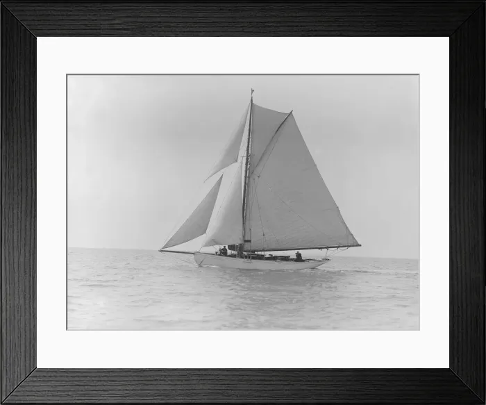 Framed Print : Unknown cutter under sail, 1913. Creator: Kirk & Sons of Cowes Framed Print : Unknown cutter under sail, 1913. Creator: Kirk & Sons of Cowes