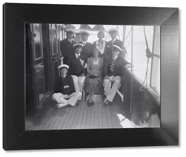 Group portrait on a yacht, Isle of Wight, c1935. Creator: Kirk & Sons of Cowes