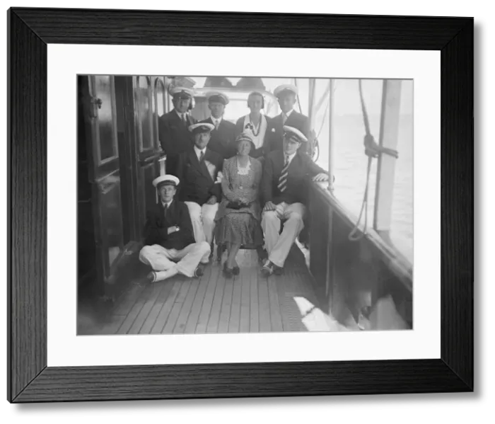 Framed Print : Group portrait on a yacht, Isle of Wight, c1935. Creator: Kirk & Sons of Cowes Framed Print : Group portrait on a yacht, Isle of Wight, c1935. Creator: Kirk & Sons of Cowes