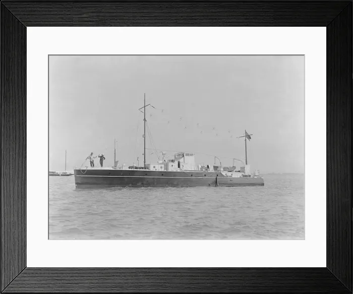 Framed Print : Unknown motor yacht. Creator: Kirk & Sons of Cowes Framed Print : Unknown motor yacht. Creator: Kirk & Sons of Cowes
