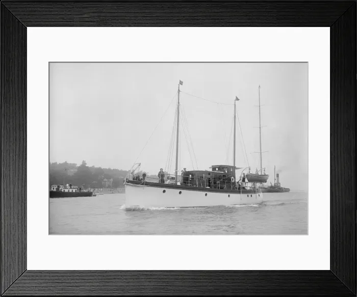 Framed Print : Unknown motor yacht under way, c1937. Creator: Kirk & Sons of Cowes Framed Print : Unknown motor yacht under way, c1937. Creator: Kirk & Sons of Cowes