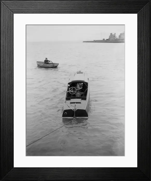 Framed Print : 21 Footer motor launch showing engines, 1914. Creator: Kirk & Sons of Cowes Framed Print : 21 Footer motor launch showing engines, 1914. Creator: Kirk & Sons of Cowes