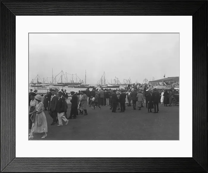 Framed Print : Crowds on the water front during a regatta, c1930. Creator: Kirk & Sons of Cowes Framed Print : Crowds on the water front during a regatta, c1930. Creator: Kirk & Sons of Cowes