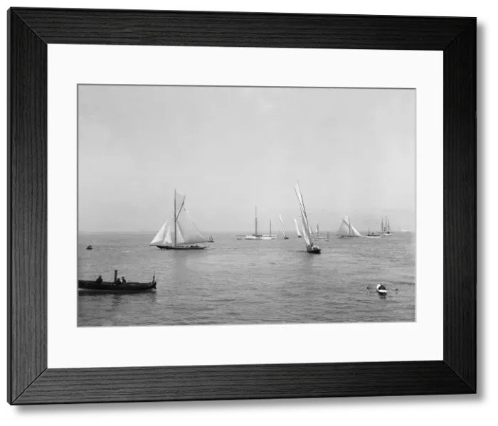 Framed Print : Raters in Cowes Roads. Creator: Kirk & Sons of Cowes Framed Print : Raters in Cowes Roads. Creator: Kirk & Sons of Cowes
