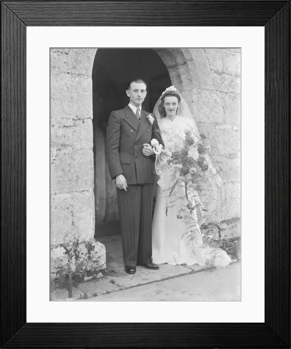 Framed Print : Bride and groom, c1935. Creator: Kirk & Sons of Cowes Framed Print : Bride and groom, c1935. Creator: Kirk & Sons of Cowes