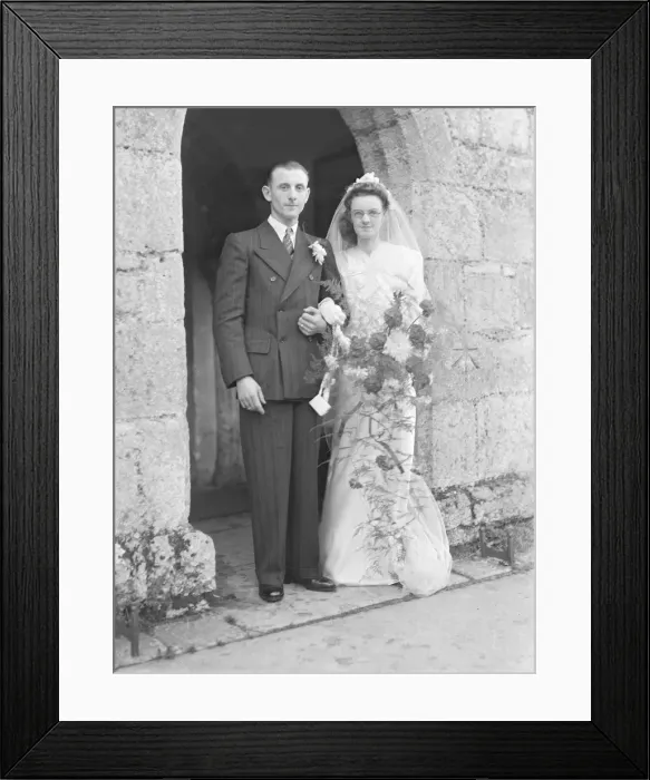 Framed Print : Bride and groom, c1935. Creator: Kirk & Sons of Cowes