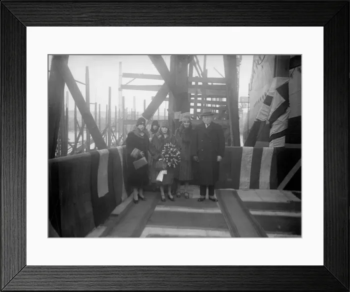 Framed Print : Christening Group possibly for the Yugoslavian Bakar, Cowes, Isle of Wight, 1931 Framed Print : Christening Group possibly for the Yugoslavian Bakar, Cowes, Isle of Wight, 1931