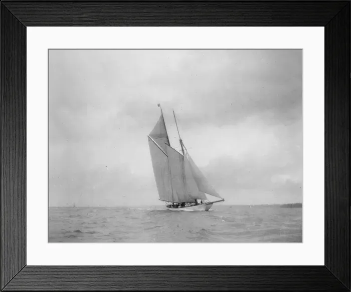 Framed Print : Unknown schooner under sail. Creator: Kirk & Sons of Cowes Framed Print : Unknown schooner under sail. Creator: Kirk & Sons of Cowes