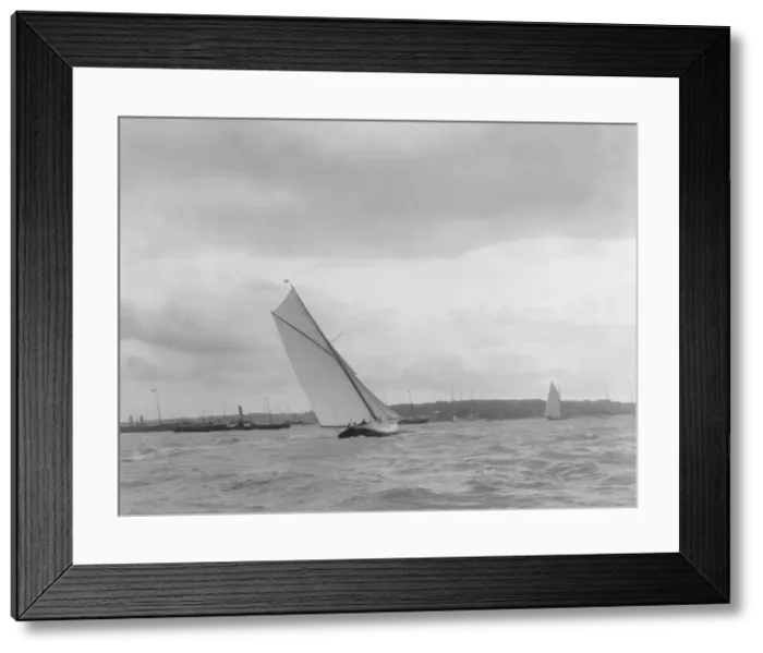 Framed Print : Cutter heeling hard on upwind leg. Creator: Kirk & Sons of Cowes Framed Print : Cutter heeling hard on upwind leg. Creator: Kirk & Sons of Cowes
