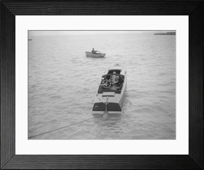 Framed Print : 21 Footer motor launch showing engines, 1914. Creator: Kirk & Sons of Cowes Framed Print : 21 Footer motor launch showing engines, 1914. Creator: Kirk & Sons of Cowes