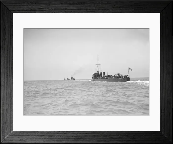 Framed Print : Line of Torpedo Boats under way, 1911. Creator: Kirk & Sons of Cowes Framed Print : Line of Torpedo Boats under way, 1911. Creator: Kirk & Sons of Cowes
