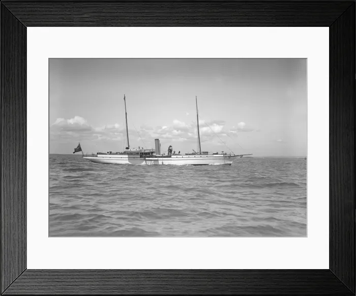 Framed Print : The steam yacht Fleur-D-Lys under way, 1911. Creator: Kirk & Sons of Cowes Framed Print : The steam yacht Fleur-D-Lys under way, 1911. Creator: Kirk & Sons of Cowes
