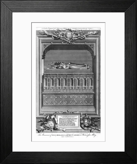 Framed Print : The Monument of King Richard II. and Ann his Queen, in Westminster Abbey, mid 18th century Framed Print : The Monument of King Richard II. and Ann his Queen, in Westminster Abbey, mid 18th century