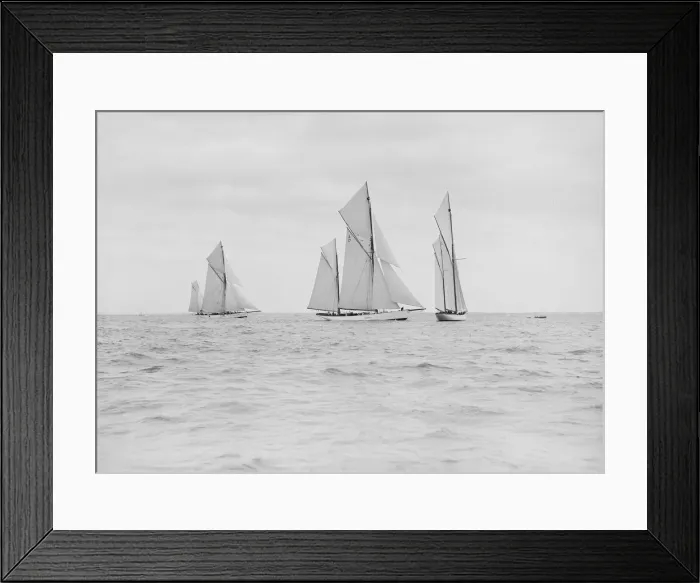 Framed Print : The three ketches Julnar, Cariad and Corisande racing upwind, 1913. Creator Framed Print : The three ketches Julnar, Cariad and Corisande racing upwind, 1913. Creator