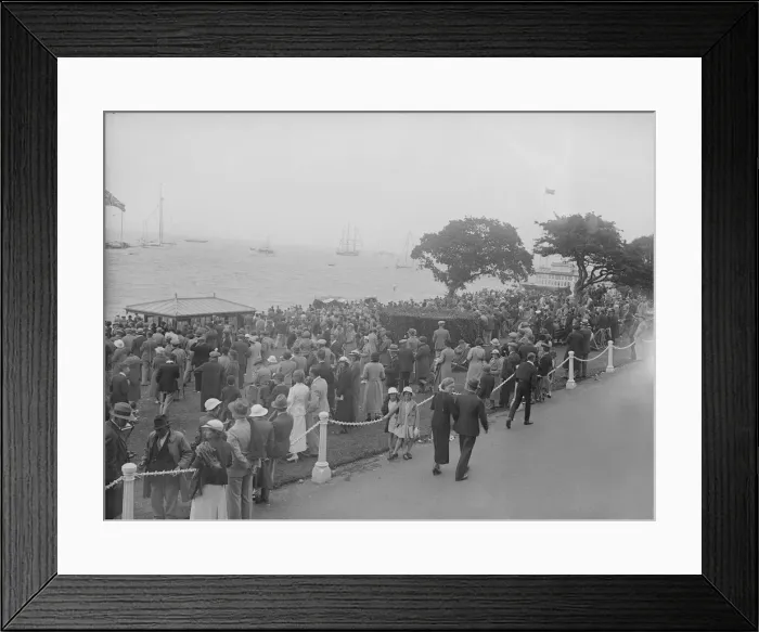 Framed Print : Spectators watching yachts at Cowes, Isle of Wight. Creator: Kirk & Sons of Cowes Framed Print : Spectators watching yachts at Cowes, Isle of Wight. Creator: Kirk & Sons of Cowes