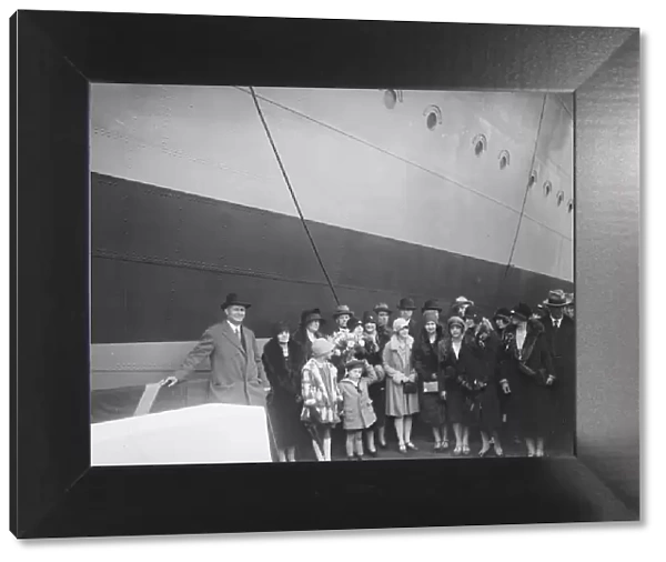 Christening Group possibly at J Samuel White and Co shipyard, Cowes, Isle of Wight, c1930s