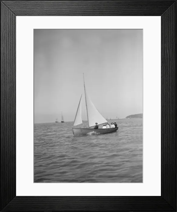 Framed Print : Party sailing on the Earl of Normantons Cutter, 1911. Creator: Kirk & Sons of Cowes Framed Print : Party sailing on the Earl of Normantons Cutter, 1911. Creator: Kirk & Sons of Cowes