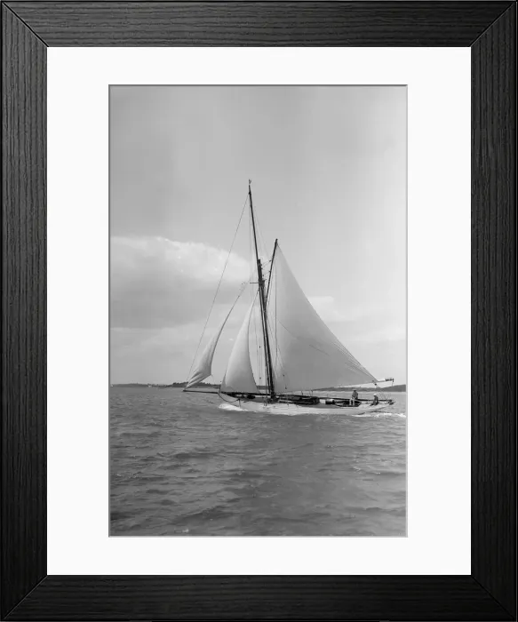Framed Print : Unknown cutter under sail, 1911. Creator: Kirk & Sons of Cowes Framed Print : Unknown cutter under sail, 1911. Creator: Kirk & Sons of Cowes
