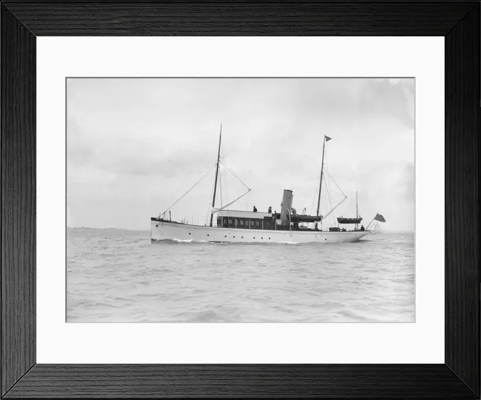Framed Print : Steam yacht under way, 1912. Creator: Kirk & Sons of Cowes Framed Print : Steam yacht under way, 1912. Creator: Kirk & Sons of Cowes