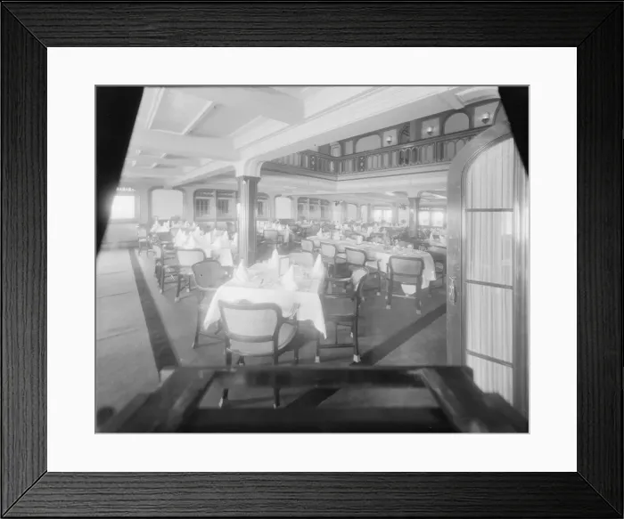 Framed Print : Interior shot of dining room, possibly the Royal Yacht Squadron, Cowes Framed Print : Interior shot of dining room, possibly the Royal Yacht Squadron, Cowes