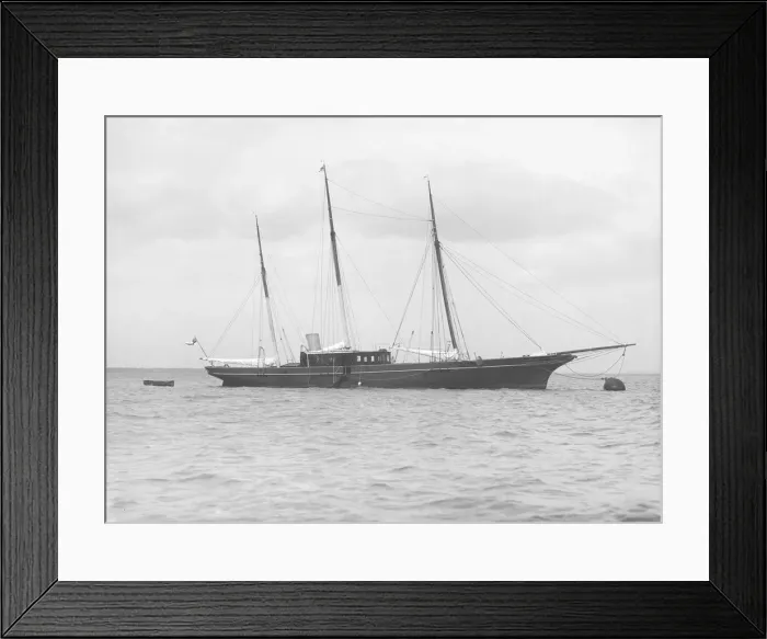 Framed Print : The steam yacht Stella at anchor, 1912. Creator: Kirk & Sons of Cowes Framed Print : The steam yacht Stella at anchor, 1912. Creator: Kirk & Sons of Cowes