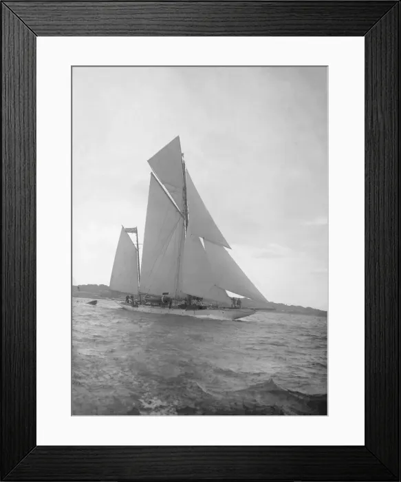 Framed Print : The ketch Lady Camilla sailing close-hauled, 1912. Creator: Kirk & Sons of Cowes Framed Print : The ketch Lady Camilla sailing close-hauled, 1912. Creator: Kirk & Sons of Cowes