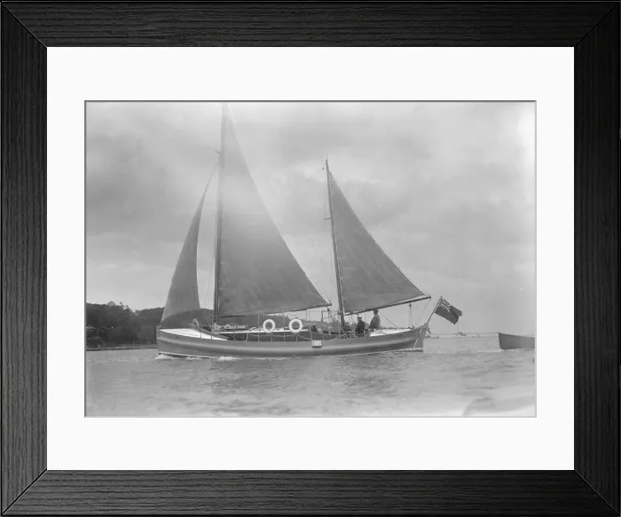Framed Print : Unknown ketch under sail. Creator: Kirk & Sons of Cowes Framed Print : Unknown ketch under sail. Creator: Kirk & Sons of Cowes