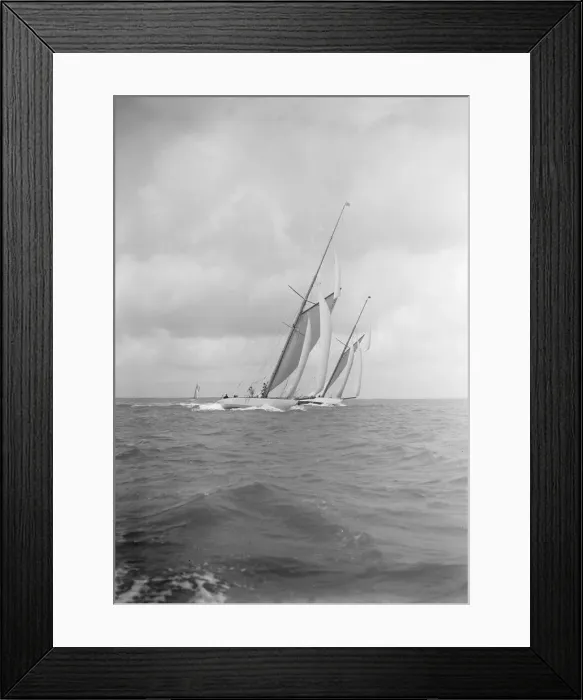 Framed Print : The racing cutters Istria and Mariska, 1912. Creator: Kirk & Sons of Cowes Framed Print : The racing cutters Istria and Mariska, 1912. Creator: Kirk & Sons of Cowes
