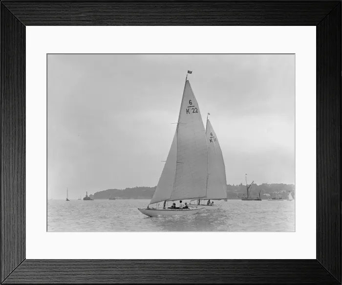 Framed Print : The 6 Metre class Maid Marion (K22) and Freesia (K11), 1921 Framed Print : The 6 Metre class Maid Marion (K22) and Freesia (K11), 1921
