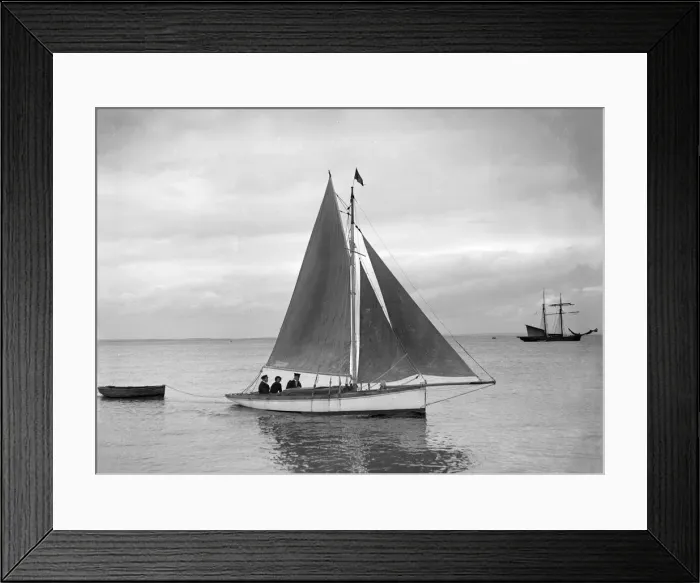 Framed Print : Cutter under sail, 1912. Creator: Kirk & Sons of Cowes Framed Print : Cutter under sail, 1912. Creator: Kirk & Sons of Cowes